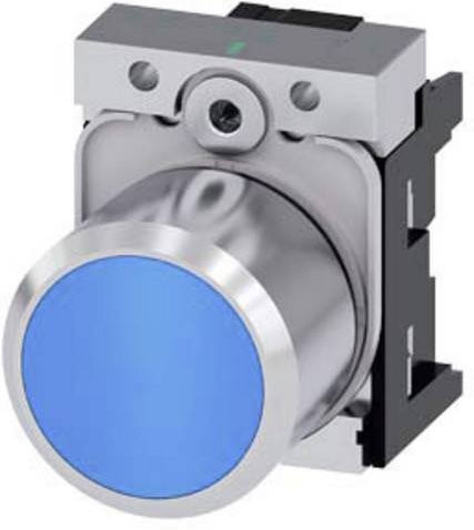 Siemens Drucktaster Blau Metall IP66 IP67 IP69/IP69K Durchmesser: 29,5 mm, Höhe: 40 mm - Bild 1