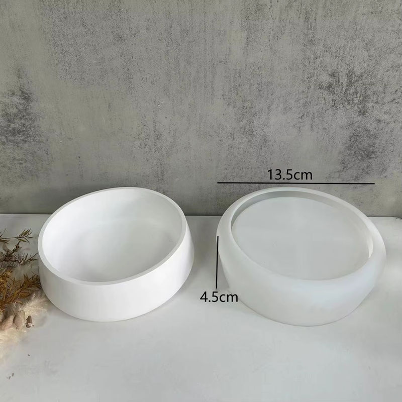 Silikonform für runde DIY-Schalen und Kerzen in Creme, ideal für Beton, Gips oder Aromatherapie-Zubehör - Bild 2