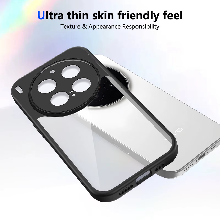 Silikon Handyhülle mit Air Cushion Funktion für Vivo X300 und Vivo X300 Pro, transparente matte Hartschale mit Bumper-Schutz - Bild 3