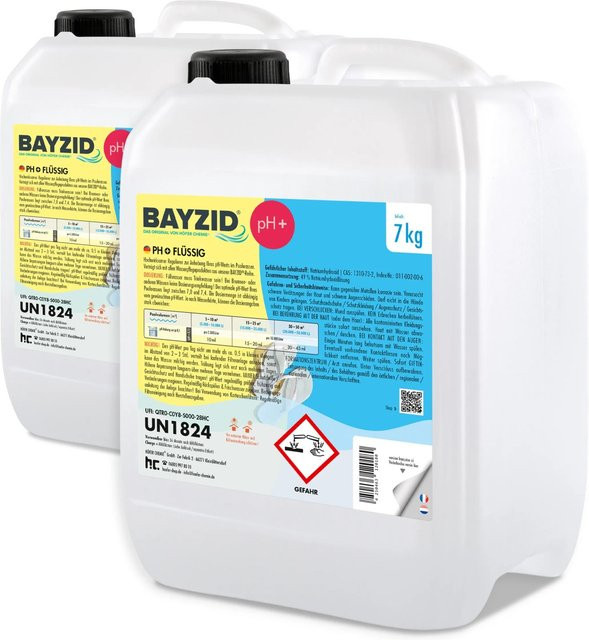 Bayzid pH Plus Flüssig zur pH-Wert-Regulierung für Pools, 2 x 7 kg - Bild 1