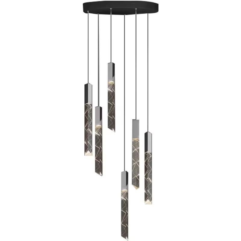IISINUO K9 Kristall LED Pendelleuchte in Gold mit transparenten Kristallen für Treppen, Wohnzimmer, Schlafzimmer, Hotels und Shops - Bild 3