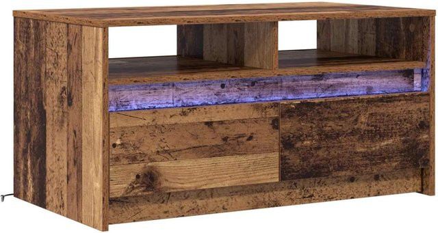 vidaXL Couchtisch mit Schubladen aus Holzwerkstoff in Altholz-Optik, Braun, B/T/H: 90 x 50 x 45 cm - Bild 1