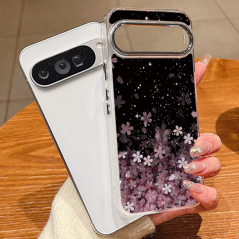 Stoßfeste Kirschblüten Handyhülle aus transparentem TPU für Google Pixel 10 9 8 7 Pro XL 7A 8A 9A - Bild 2