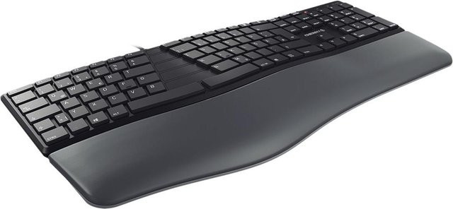 CHERRY KC 4500 ERGO Ergonomische Tastatur mit Handballenauflage, USB, QWERTZ Deutsch, Schwarz - Bild 2