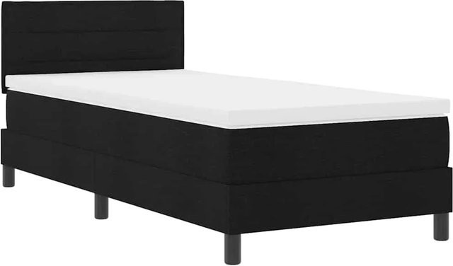vidaXL Boxspringbett mit Matratze Schwarz aus Stoff, B/T/H: 100 x 200 x 203 cm - Bild 1