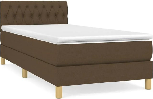 vidaXL Boxspringbett mit Matratze Dunkelbraun B/T/H: 80 x 200 x 88 cm - Bild 1
