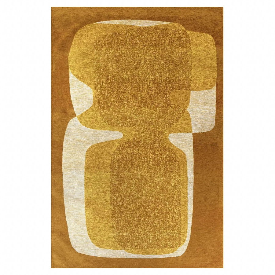 Lola&Moi Teppich Curry Gelb im Vintage-Design mit geometrischem Muster, Breite: 170 cm, Tiefe: 240 cm - Bild 2
