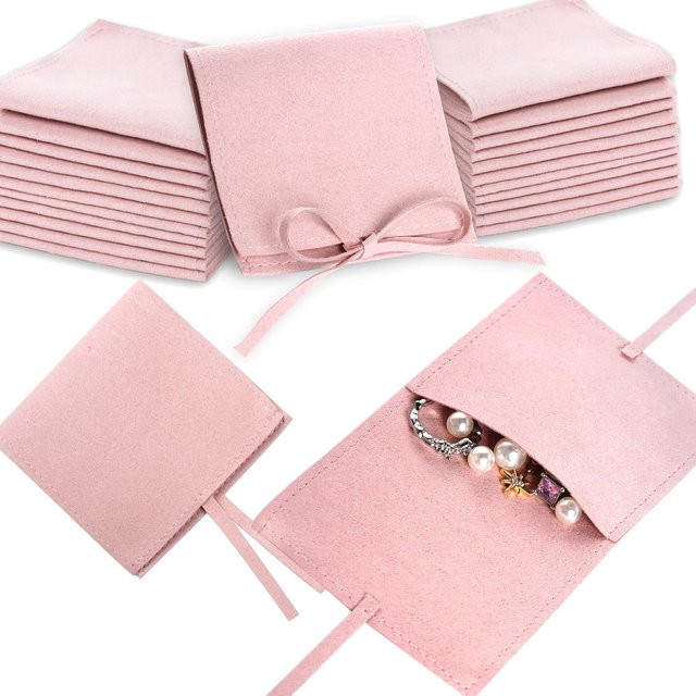 10 Stück Mikrofaser Schmuckbeutel von PARARTDIY PACKAGE in Pink, B/B: 8 x 8 cm - Bild 1