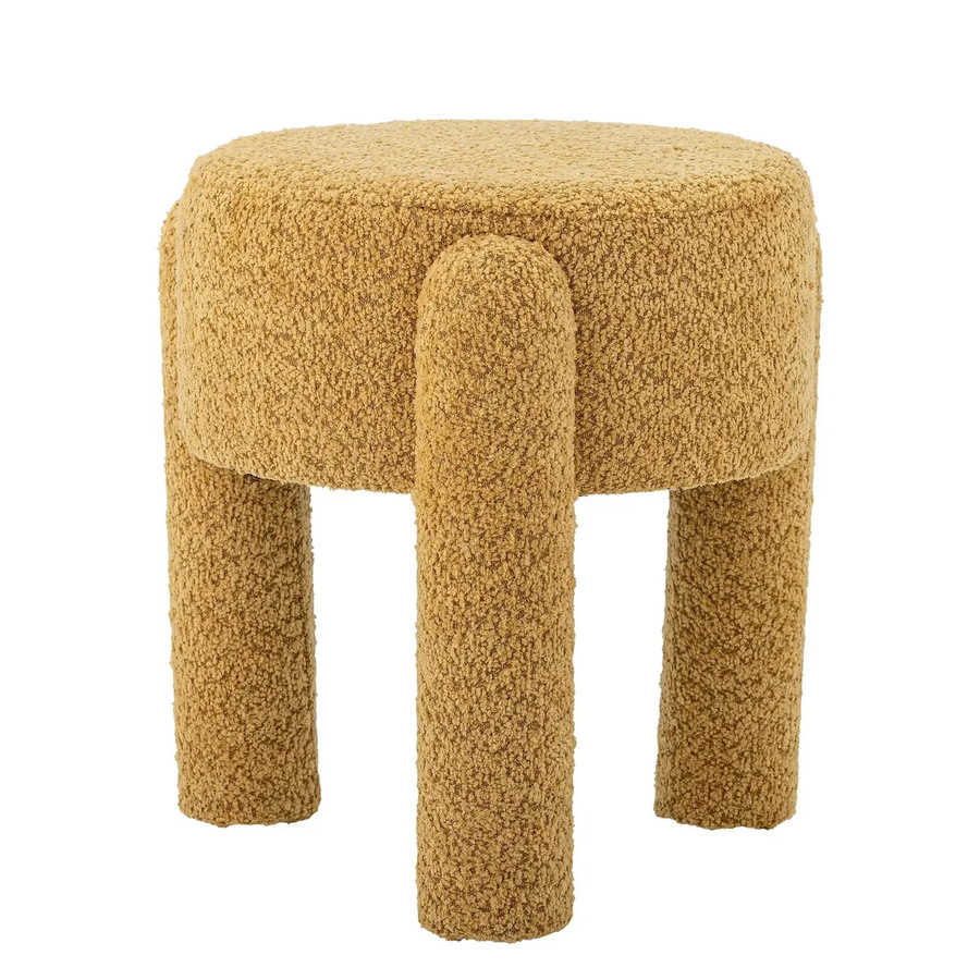 Bloomingville Hocker Bruno Gelb aus Polyester mit skandinavischer Schlichtheit, Höhe: 42 cm, Durchmesser: 43 cm - Bild 1