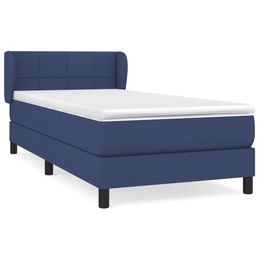 vidaXL Boxspringbett mit Matratze Blau Hybrid-Design mit Taschenfederkern B/T: 90 x 200 cm - Bild 2