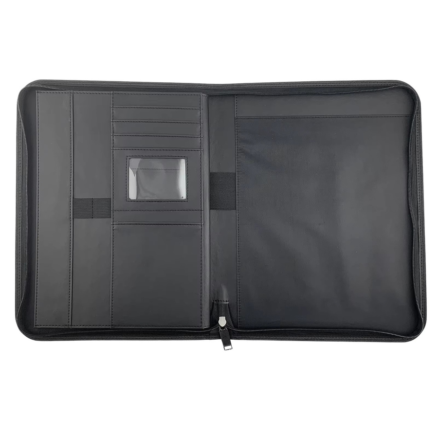 Bisofice Business Pad Folio Organizer aus PU-Leder mit Reißverschluss in A4 und Farbe Schwarz - Bild 3