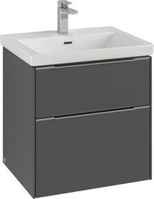 Villeroy & Boch Waschtischunterschrank Subway 3.0 in Weiß und Grau mit integrierter LED-Beleuchtung und Innenschubladen, Wandmontage, B/T/H: 57,2 x 57,6 x 47,8 cm - Bild 1