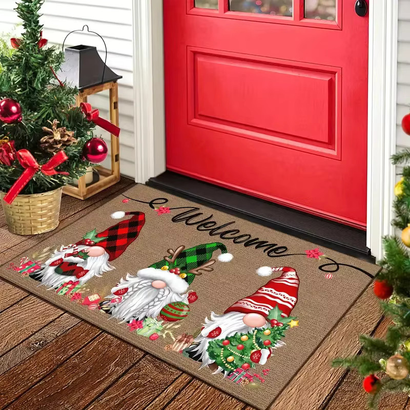 VIKAMA Weihnachtszwerg Cartoon Teppich in Multicolour für Badezimmer, Eingangsbereich und Wohnmobil, wasserabsorbierend und langlebig, B/T/H: 40 x 40 x 40 cm - Bild 4