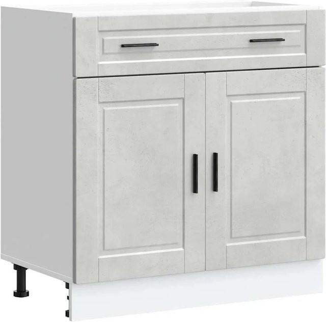 vidaXL Küchenunterschrank Porto in Betongrau aus Holzwerkstoff, B/T/H: 81,5 x 46,0 x 80,0 cm - Bild 1