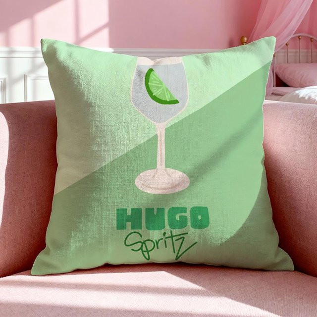 JMG Clothing Kissenbezug H-Hugo Spritz Design aus Leinen und Baumwolle, Farbe: Grün, B/T/H: 50 x 50 x 0 cm - Bild 1