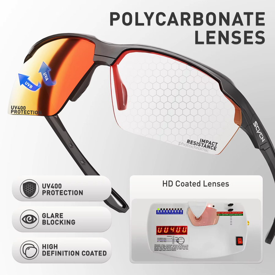 SCVCN Sportsonnenbrille Photochrome, black, Kunststoff - Bild 3