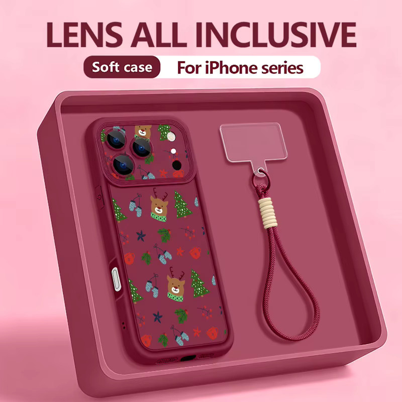 MOESOE Handyhülle mit Schneeflocken-Muster und Handgelenk-Strap für iPhone 11 bis iPhone 17 Pro Max, TPU Schutzhülle in Schwarz und Multicolour - Bild 1