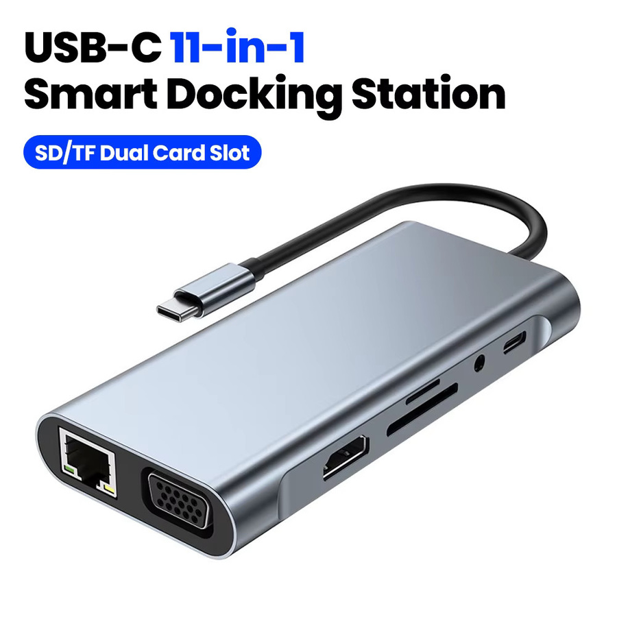 11 in 1 USB C Multiport Hub Adapter mit 4K HDMI, RJ45 Ethernet und SD/TF Kartenleser als Docking Station für deinen Laptop und PC - Bild 6