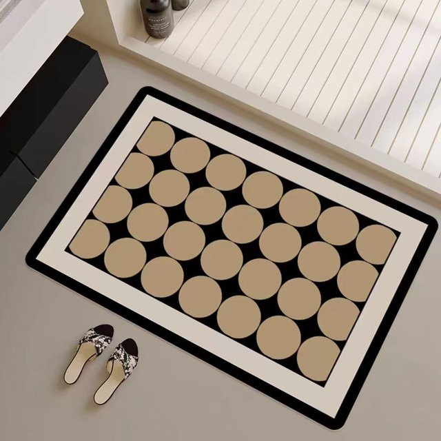 Minimalistische Badezimmer-Bodenmatte aus Kieselgur von Household supplies MH, beige, schnell trocknend und rutschfest, B/T: 60 x 40 cm - Bild 1