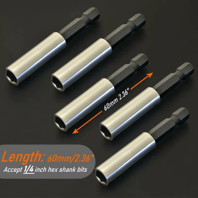 WEELEE Magnetische Bitverlängerung 1/4 Zoll mit 60 mm Länge in Silber - Bild 4