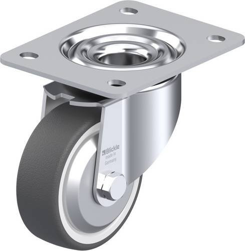 Blickle Lenkrolle LK-POTH 100R-3-FA in Grau und Weiß mit 100 mm Rad-Durchmesser und 300 kg Tragfähigkeit - Bild 1