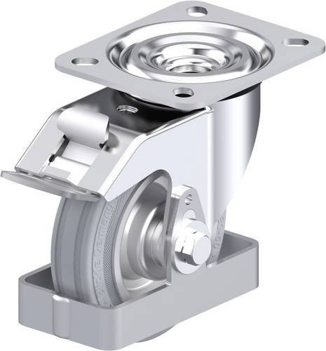 Blickle Stahlblech-Lenkrolle L-RD 100R-FI-VLI-FS in Silber/Grau mit 100mm Rad-Durchmesser und 100kg Tragfähigkeit - Bild 1