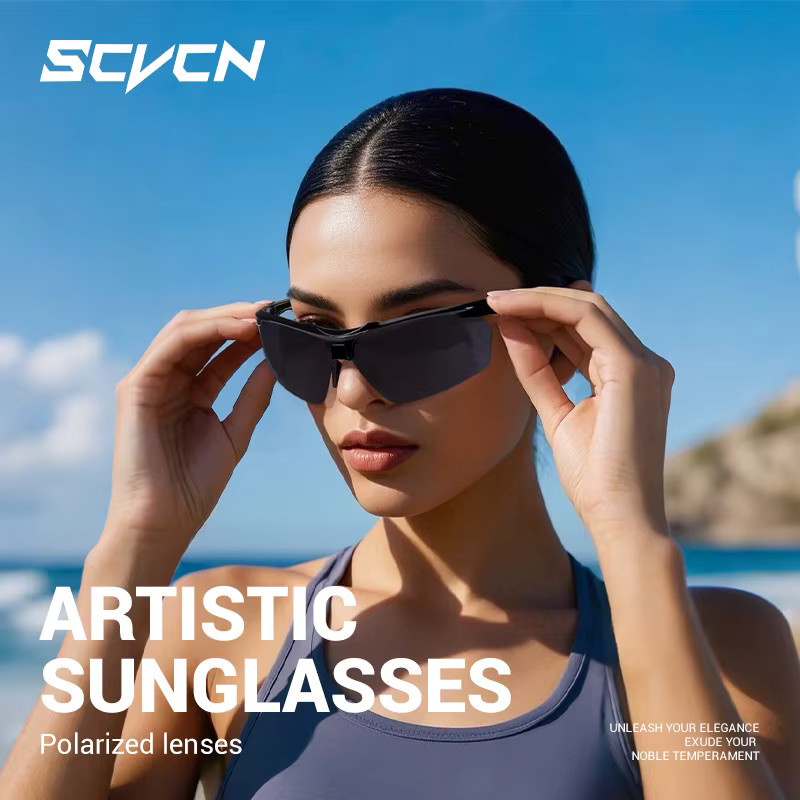 SCVCN Sonnenbrille, Vollrand, Schwarz, polarisiert - Bild 4