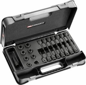 Facom Stubby Steckschlüssel Set 23-teilig aus Chrom-Molybdän-Stahl in Schwarz - Bild 1