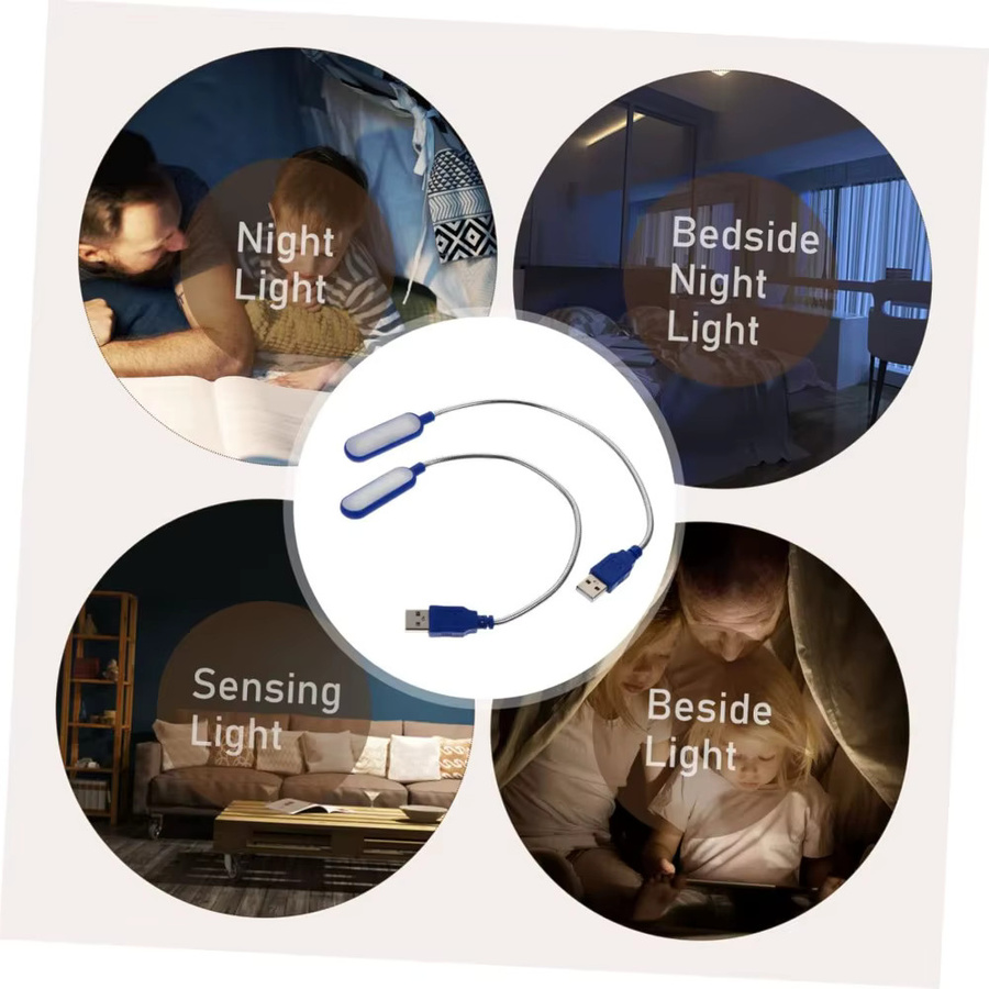 JOYINLED Flexible USB-LED-Leselampe in Blau als tragbare Mini-Buchleuchte mit Clip für Laptop und Notebook - Bild 4