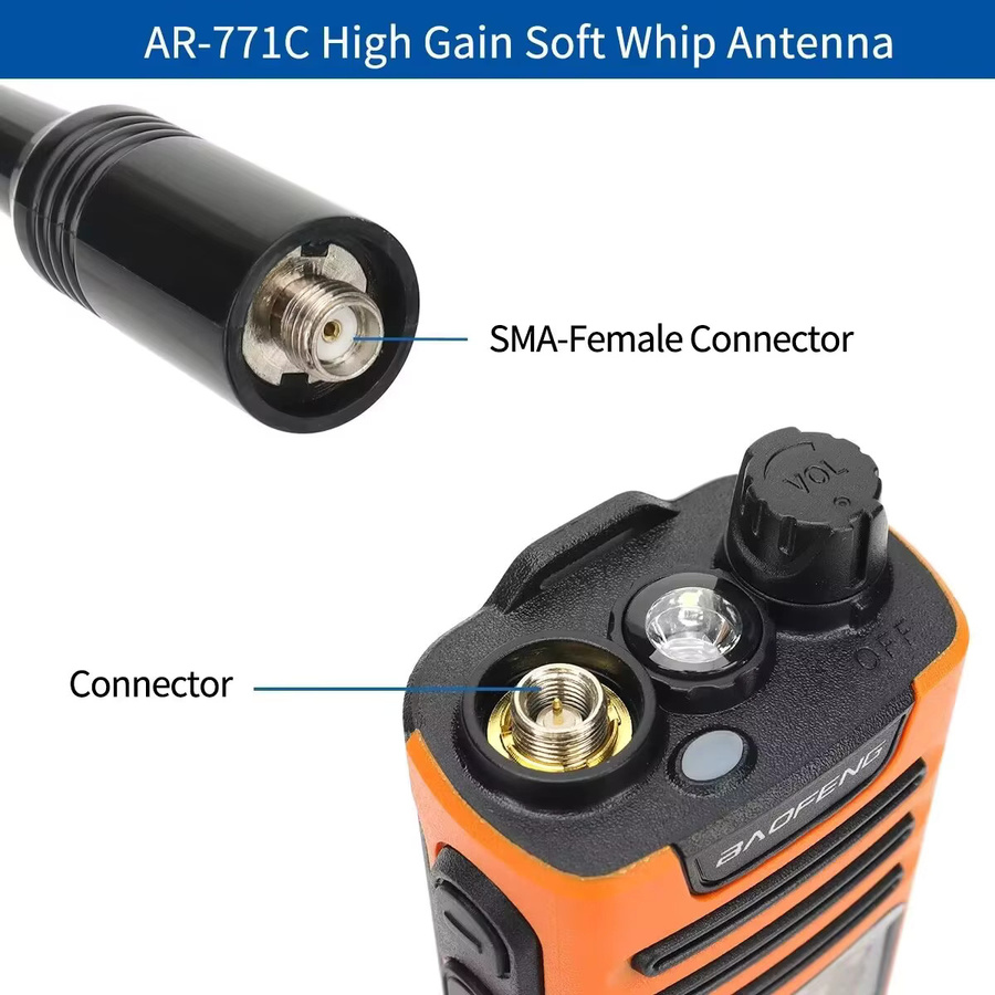 ABBREE Walkie Talkie Antenne SMA Weiblich Männlich VHF UHF Tri-Band GMRS für BaoFeng UV-5R BF-888S Quansheng UV-K5 K6 Ham Radio in Schwarz - Bild 6