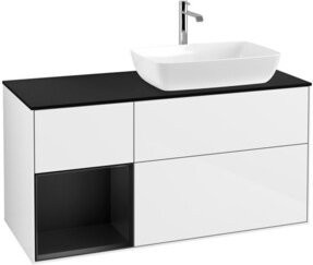 V&B Waschtischunterschrank Finion in Blau und Weiß lackiert, Breite: 120 cm, Tiefe: 50,1 cm, Höhe: 50,1 cm - Bild 1