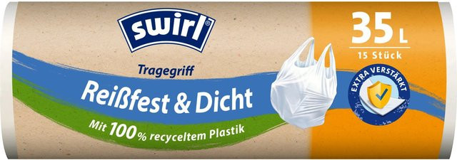 Swirl Tragegriff-Müllbeutel 35 in Transparent, 15 Stück - Bild 1