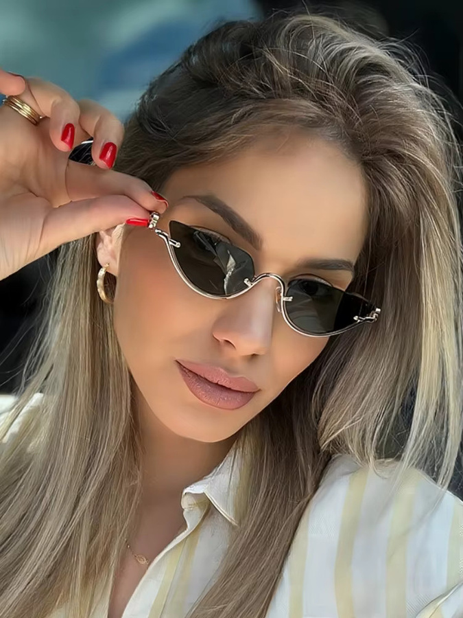 Samjune Sonnenbrille Halbrand, Metall, Damen, Farbverlauf - Bild 3