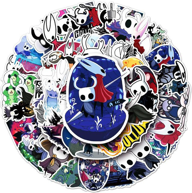 Binchi Outdoor Product Cartoon Hollow Knight Anime Aufkleber Set für Kinder und Teenager, bunte Graffiti Sticker für Laptop, Koffer und Telefon - Bild 1