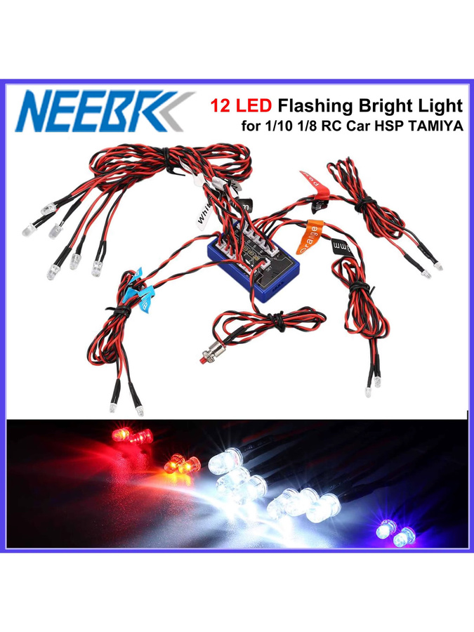 NeebRC Blitzlicht-Kit-System, 12 LED blinkendes Licht, Zubehör - Bild 3