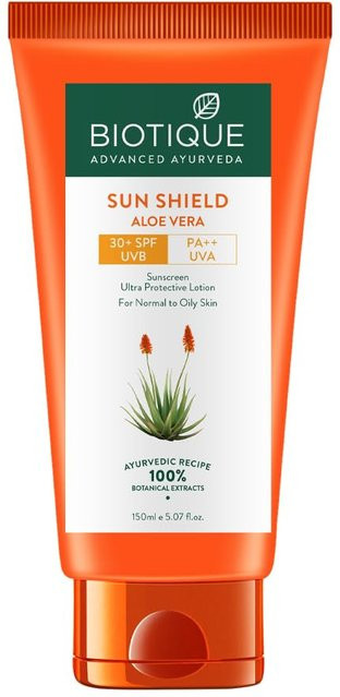 Biotique Aloe Vera Sonnenschutz Creme, LSF 30, 150 ml, für normale Haut - Bild 1