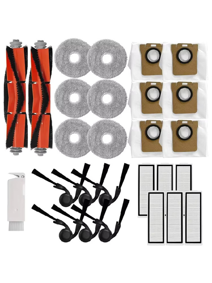 Xiaomi Robot Vacuum 5 5 Pro Ersatzteil-Set mit Hauptseitenbürsten, HEPA-Filtern und Moppbeuteln in Grün und Multicolour - Bild 4