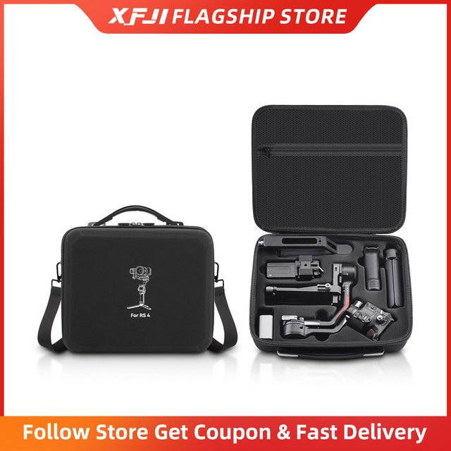 XFJI Umhängetasche für DJI Ronin RS4 Combo Gimbal-Stabilisator, Nylon Hartschalen-Tragetasche mit Anti-Druck-Aufbewahrungsbox, Schwarz - Bild 1