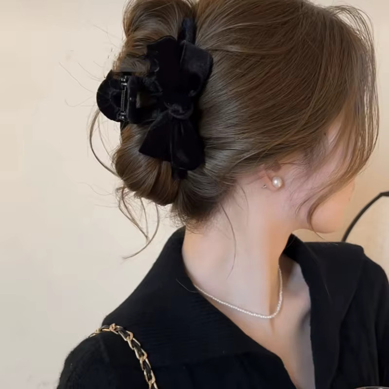 FENGCHE Haarklammer Samt-Rosen, große Haarnadel - Bild 1