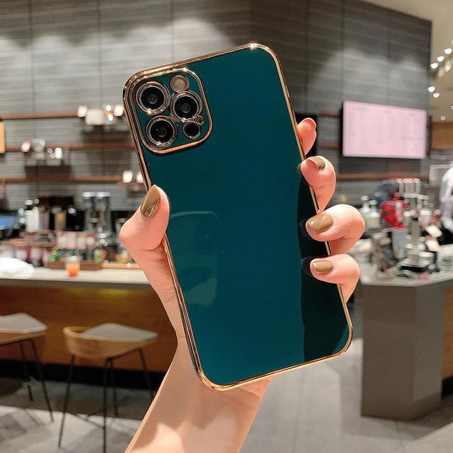 Stoßfeste galvanisierte Handyhülle für Apple iPhone 11 bis iPhone 17 Pro Max in Blau - Bild 1