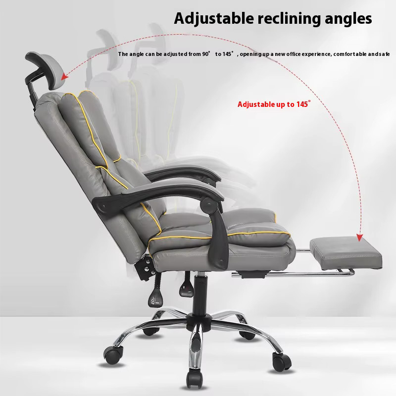 Ergonomischer Gaming-Stuhl und Chefsessel in Grau mit Metallgestell für dein Büro oder Zuhause - Bild 2