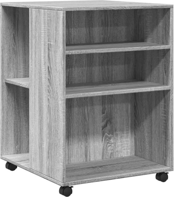 vidaXL Beistelltisch mit Rollen in Grau Sonoma, moderner quadratischer Beistelltisch aus Holzwerkstoff, B/T/H: 55 x 60 x 78 cm - Bild 1