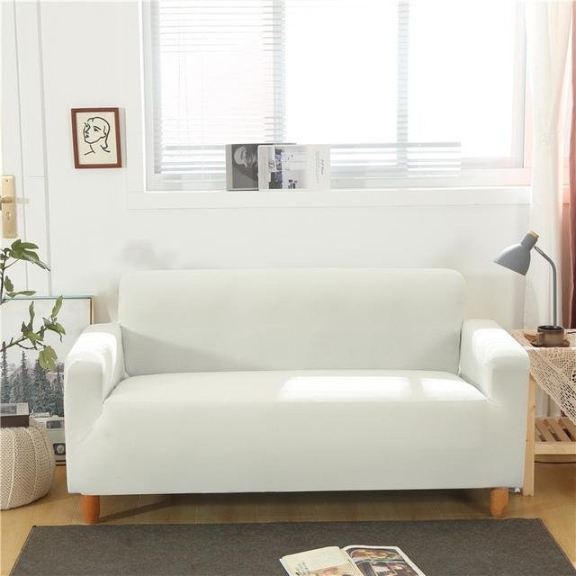 Housmife Elastischer Sofabezug in Weiß für 3-Sitzer, Passgenauer All-Inclusive Eckbezug aus Polyester-Elasthan - Bild 1