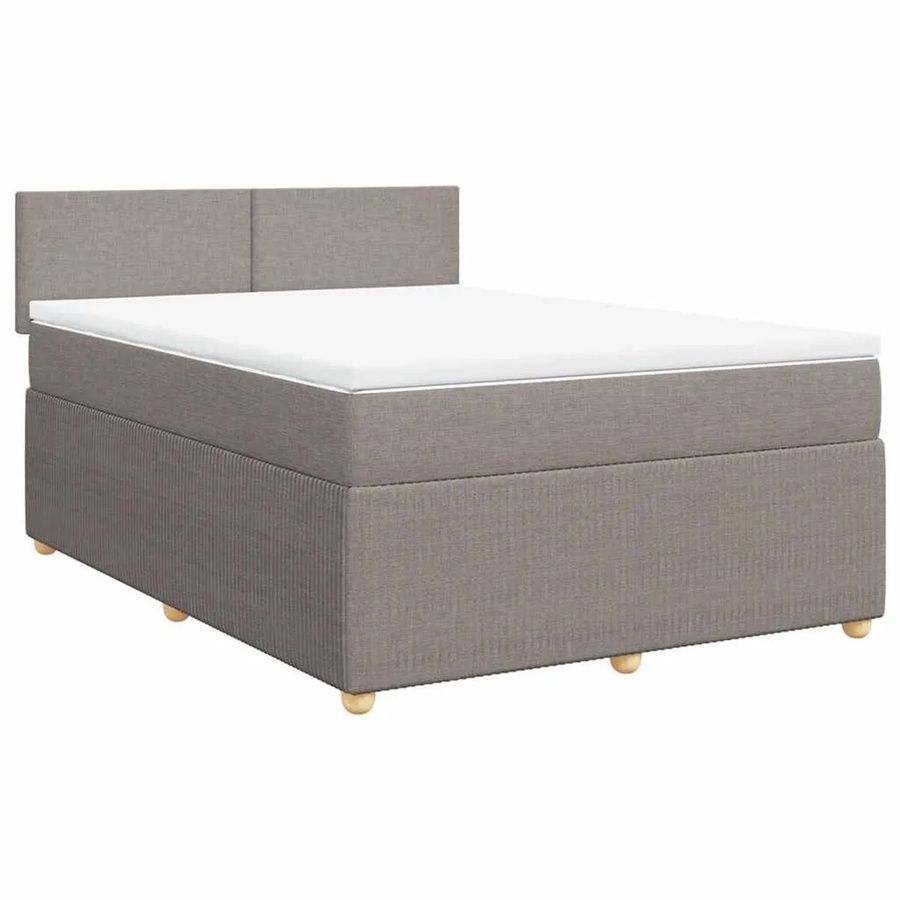 vidaXL Boxspringbett mit Matratze Hybrid-Design in Taupe, B/T: 140 x 200 cm - Bild 2