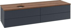 V&B Waschtischunterschrank Antao mit Frontstruktur und Beleuchtung, B/T: 160 x 50 cm, lackiert - Bild 1