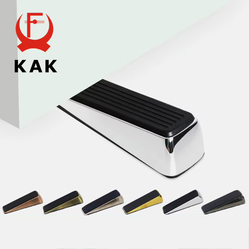 KAK Nagelfreier Türkeilstopper aus Zinklegierung mit Gummi, versteckter Türhalter in Gold, Schwarz oder Silber - Bild 2