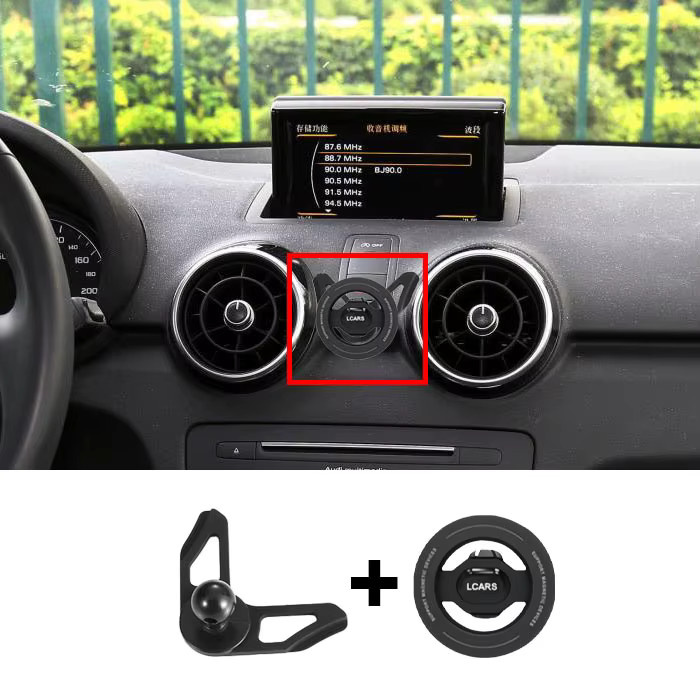 Magnetischer Handyhalter und Navigationshalterung für Audi A1 Modelle 2010-2019, schwarz, drehbar und fahrzeugmontiert - Bild 4