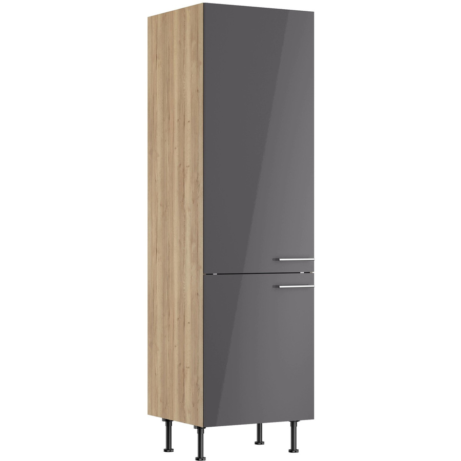 Optifit Küchen-Hochschrank Jonte in Anthrazit und Wildeiche, B/T/H: 60 x 58,4 x 211,8 cm - Bild 2