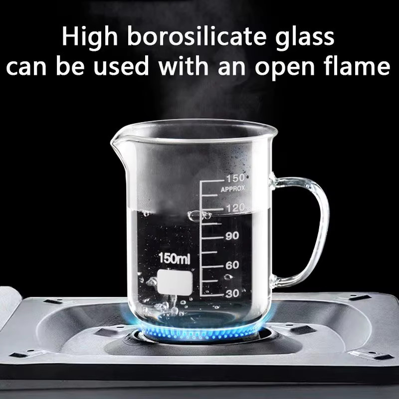 YWDL Messbecher aus transparentem Hochborosilikatglas mit Skala, hitzebeständig, 50 ml bis 1000 ml - Bild 2
