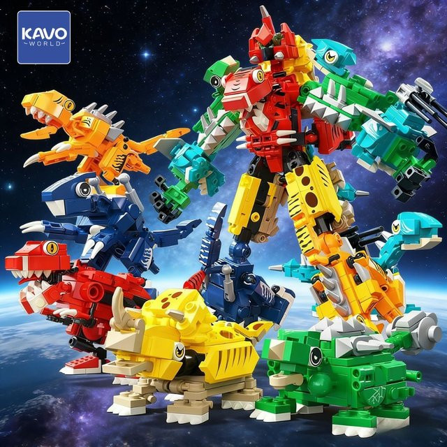 KAVOWORLD Dinosaurier-Mecha-Bausatz, 691 Teile, Lernspielzeug - Bild 1